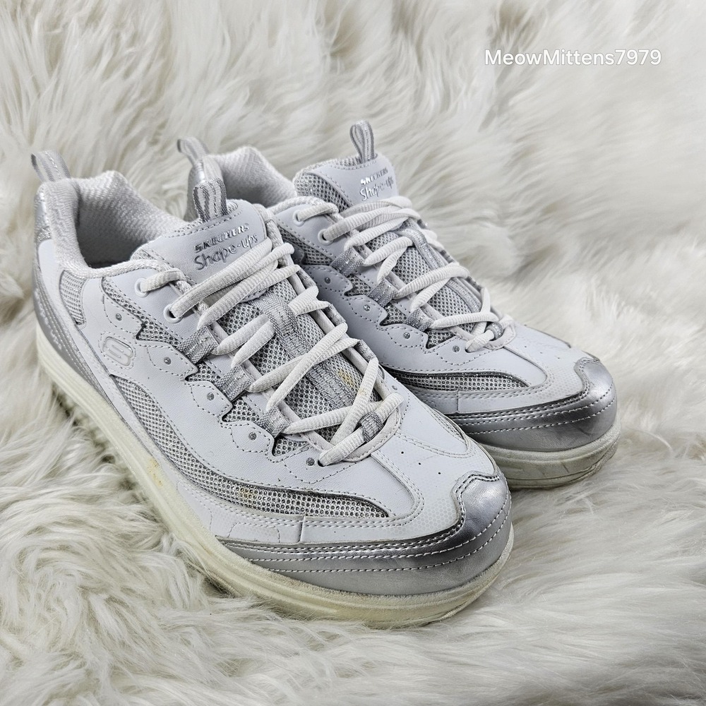 Skechers‎ Shape-Ups Shoes Womens 10 Toning Fitness Walking White Silver